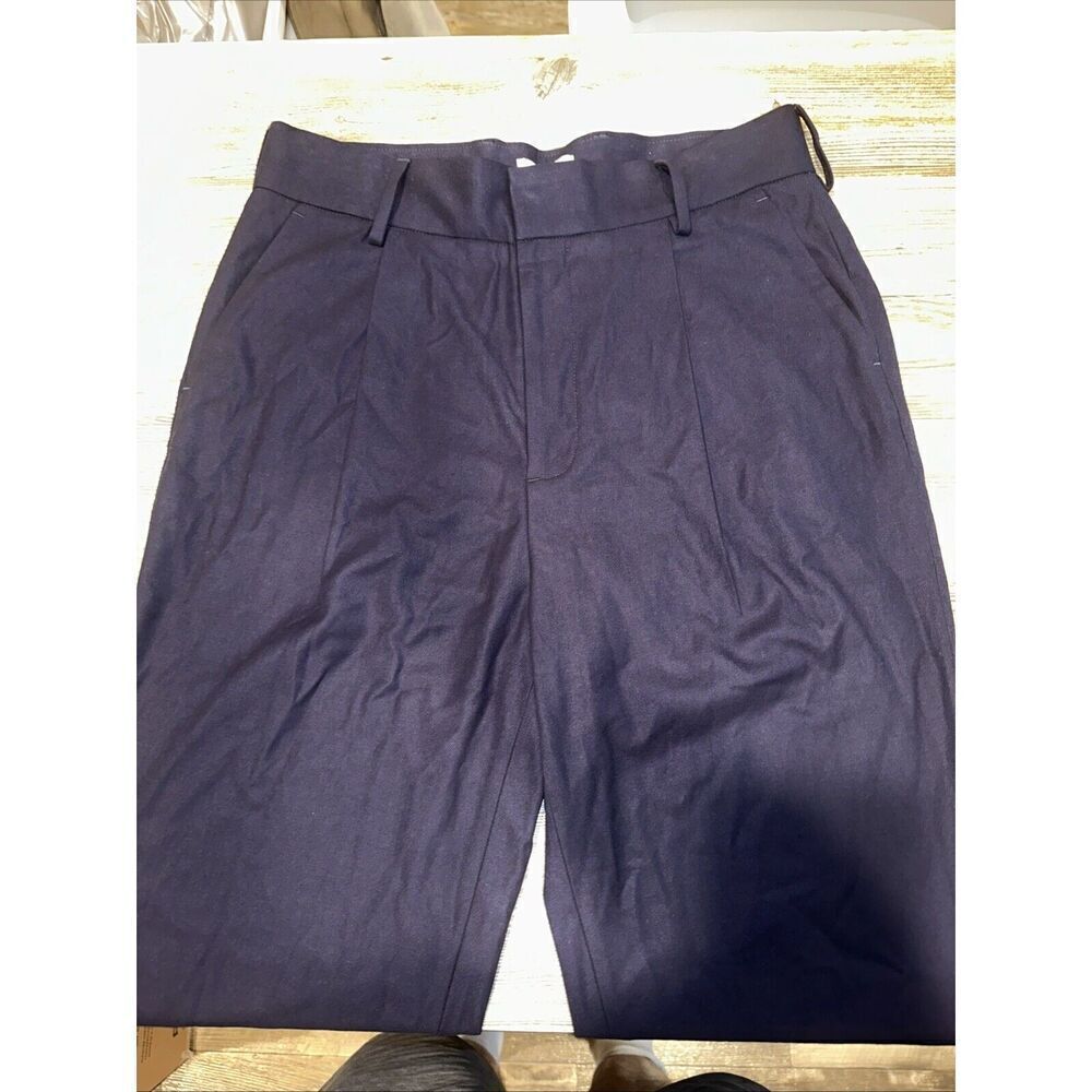 Open Edit Mens Navy Blue Pants Pleated Cuffed Cropped Size 32. NWOT. P